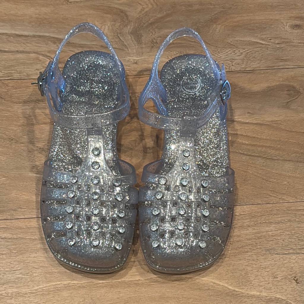 Silver Glitter Jelly Sandals